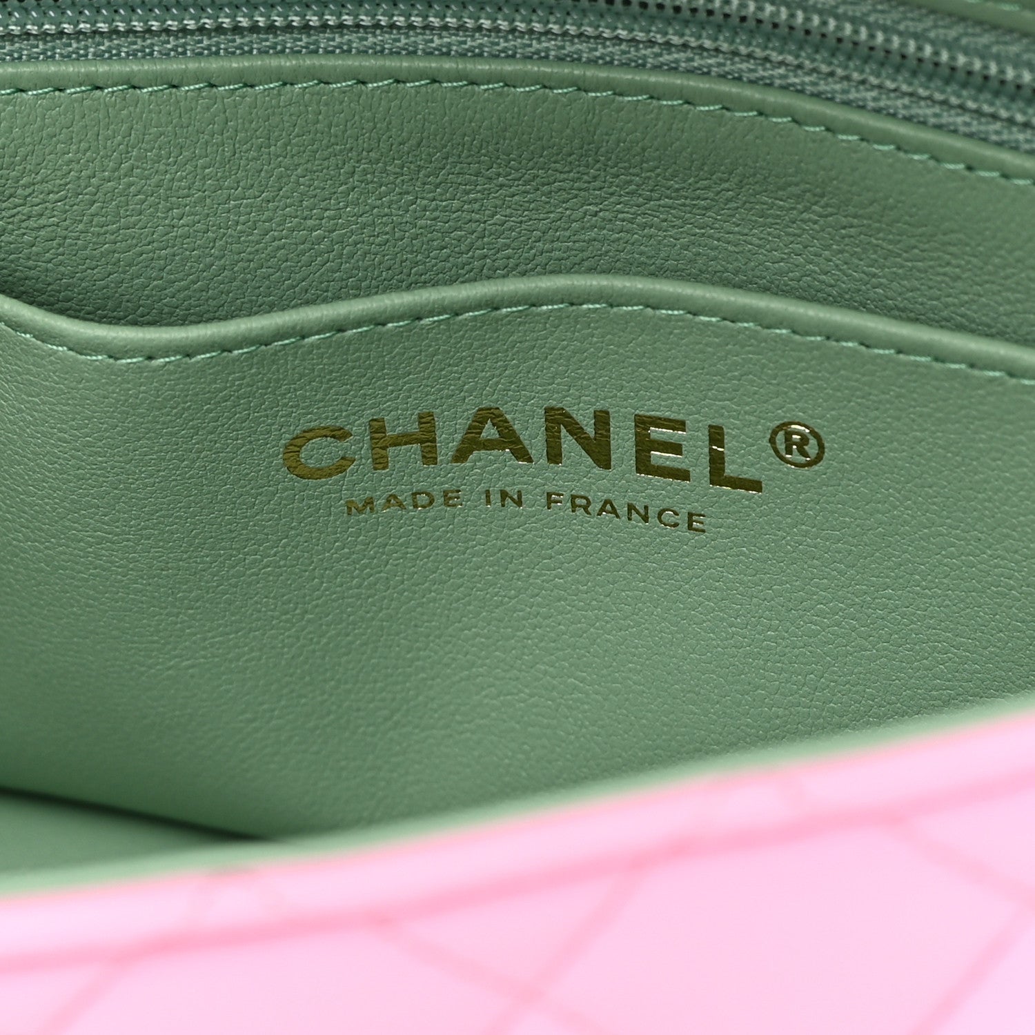 Chanel Lambskin Quilted Mini Top Handle Rectangular Flap Lilac Light Green 6 of 11