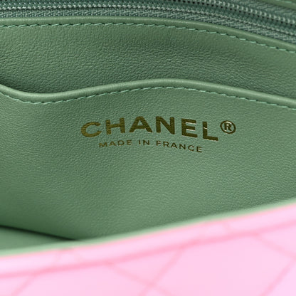 Chanel Lambskin Quilted Mini Top Handle Rectangular Flap Lilac Light Green 6 of 11