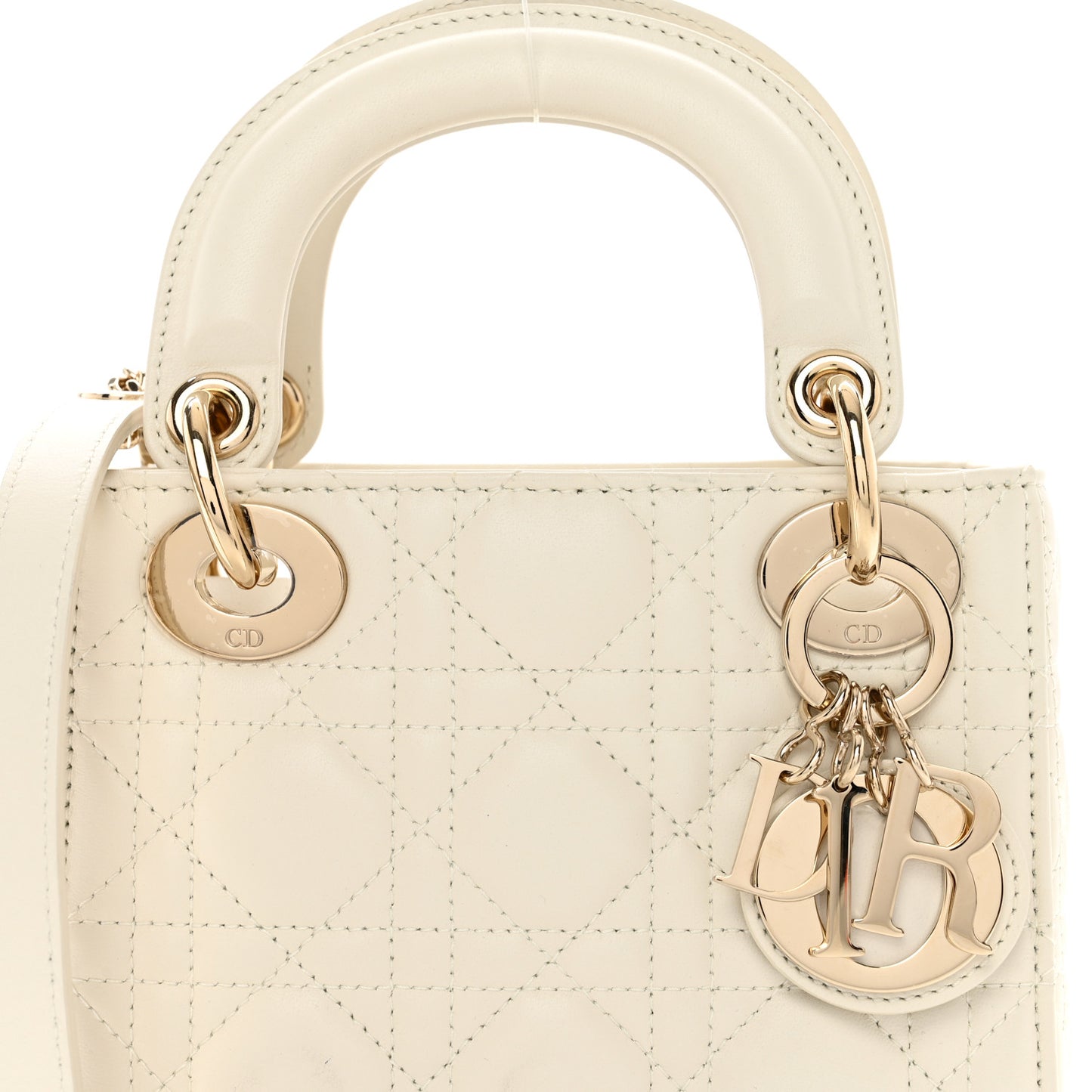 Lambskin Cannage Mini Lady Dior White