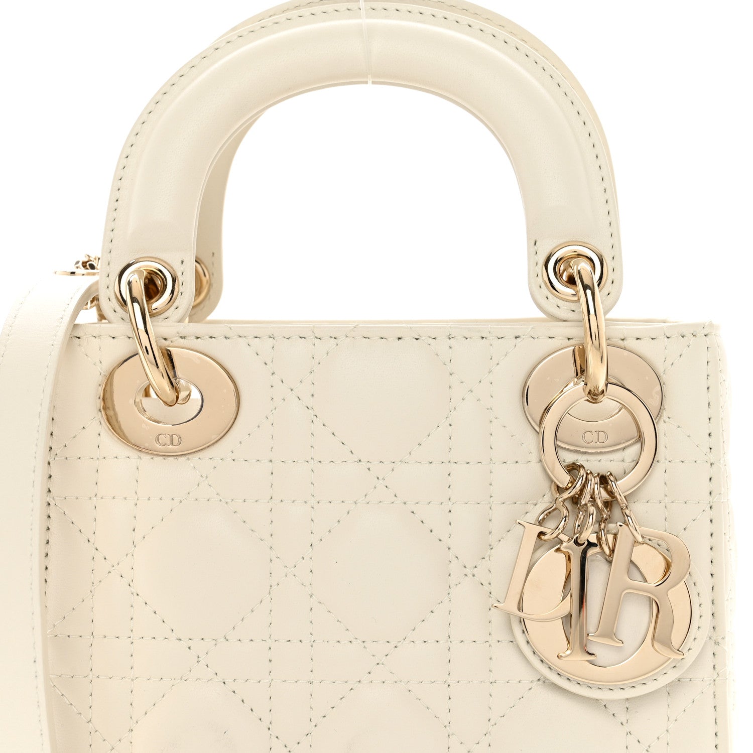 Christian Dior Lambskin Cannage Mini Lady Dior White 5 of 9
