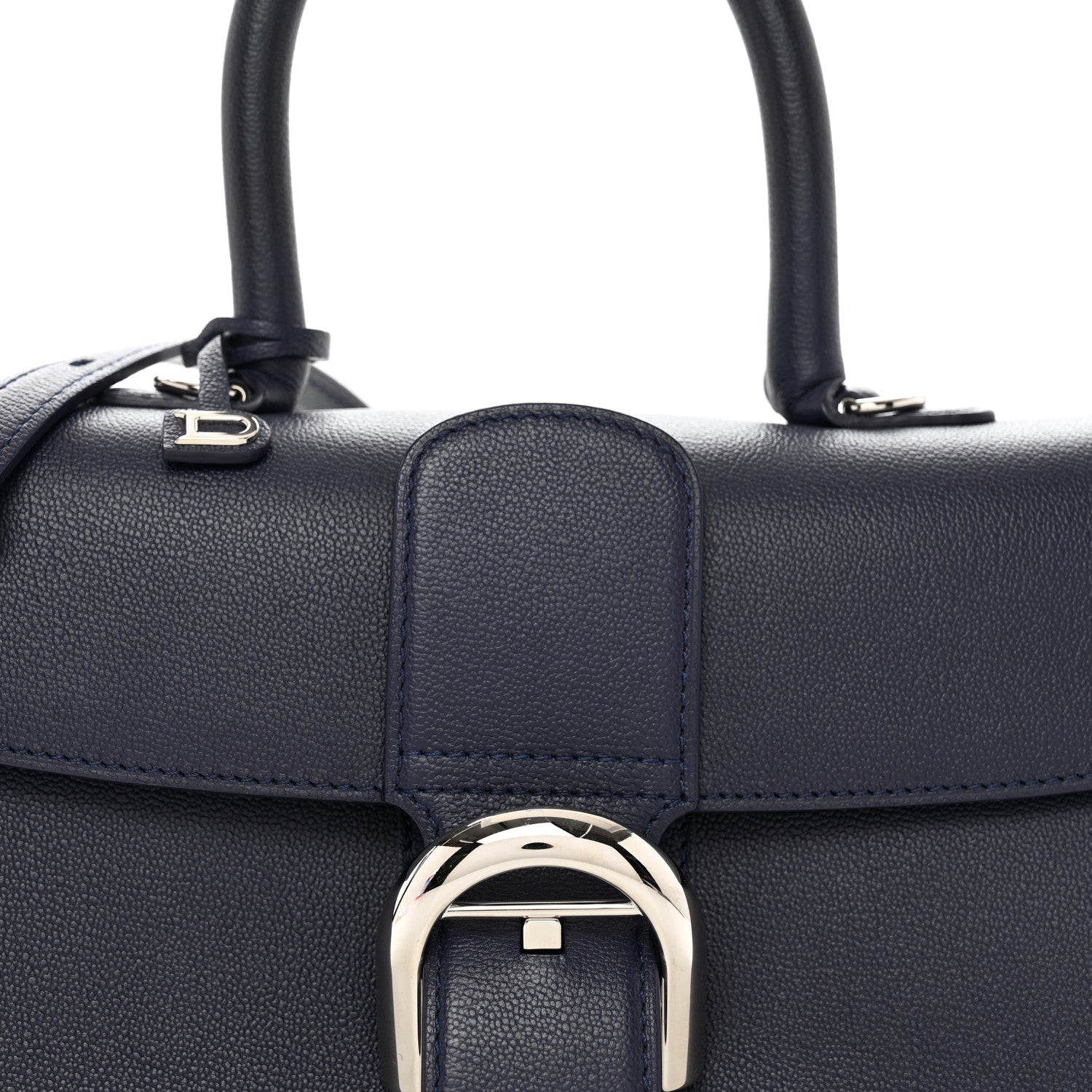Delvaux Calfskin Mini Brillant East West Satchel Navy 5 of 11