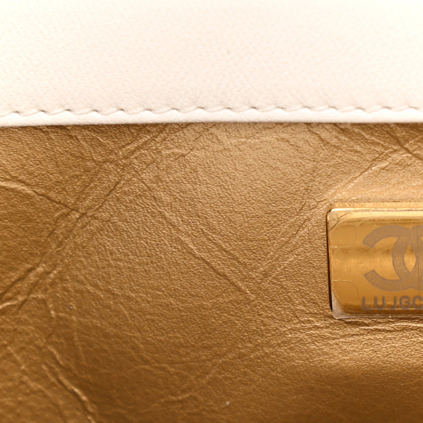 Lambskin Quilted Mini Pearl Crush Flap White