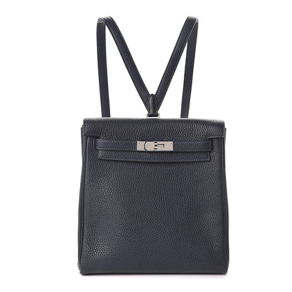Hermes Taurillon Clemence Kelly Ado Backpack Bleu Nuit 1 of 9