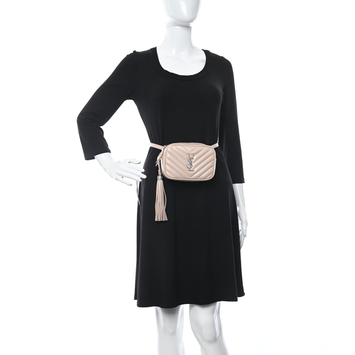 Saint Laurent Calfskin Matelasse Monogram Lou Belt Bag Rose Poudre 2 of 10