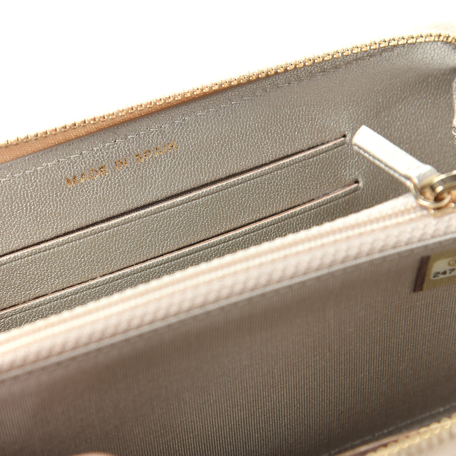 Chanel Metallic Sheepskin Chevron Quilted Medium Mademoiselle Vintage Zip Around Wallet Silver 7 of 9