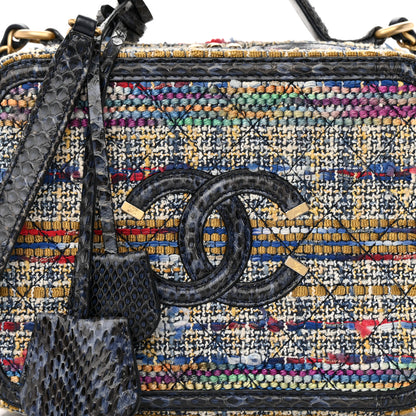 Chanel Tweed Snakeskin Quilted Medium CC Filigree Vanity Case Multicolor 8 of 16