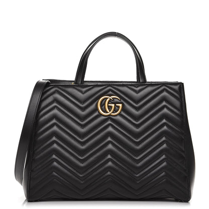 Gucci Calfskin Matelasse Medium GG Marmont Tote Black 1 of 11