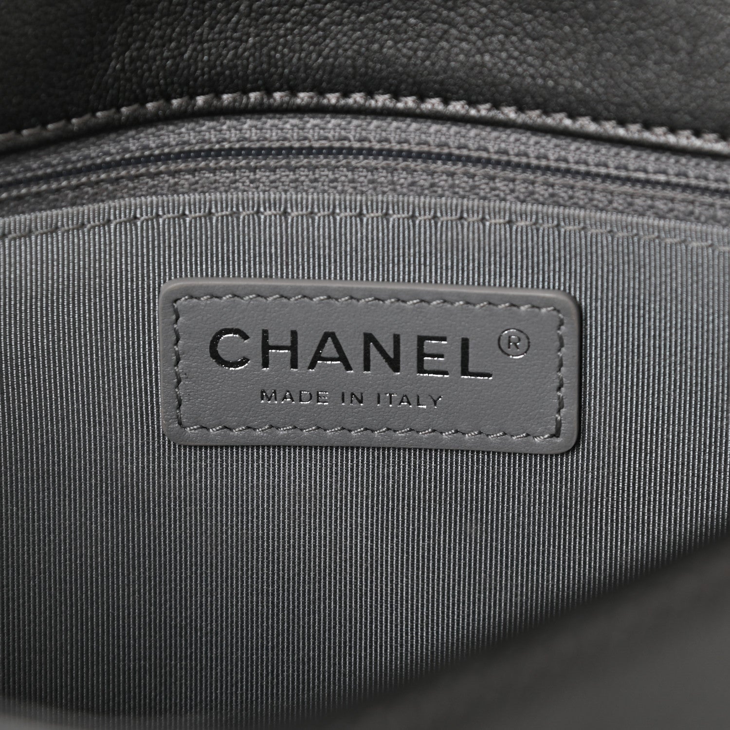 Chanel Sheepskin Chevron Quilted Vintage Mademoiselle Flap Dark Grey 6 of 10