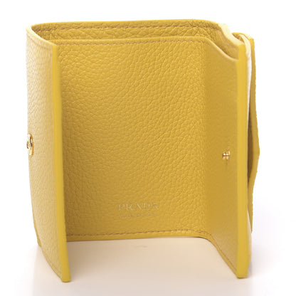 Prada Vitello Grain Small Tri-Fold Wallet Sole 5 of 7