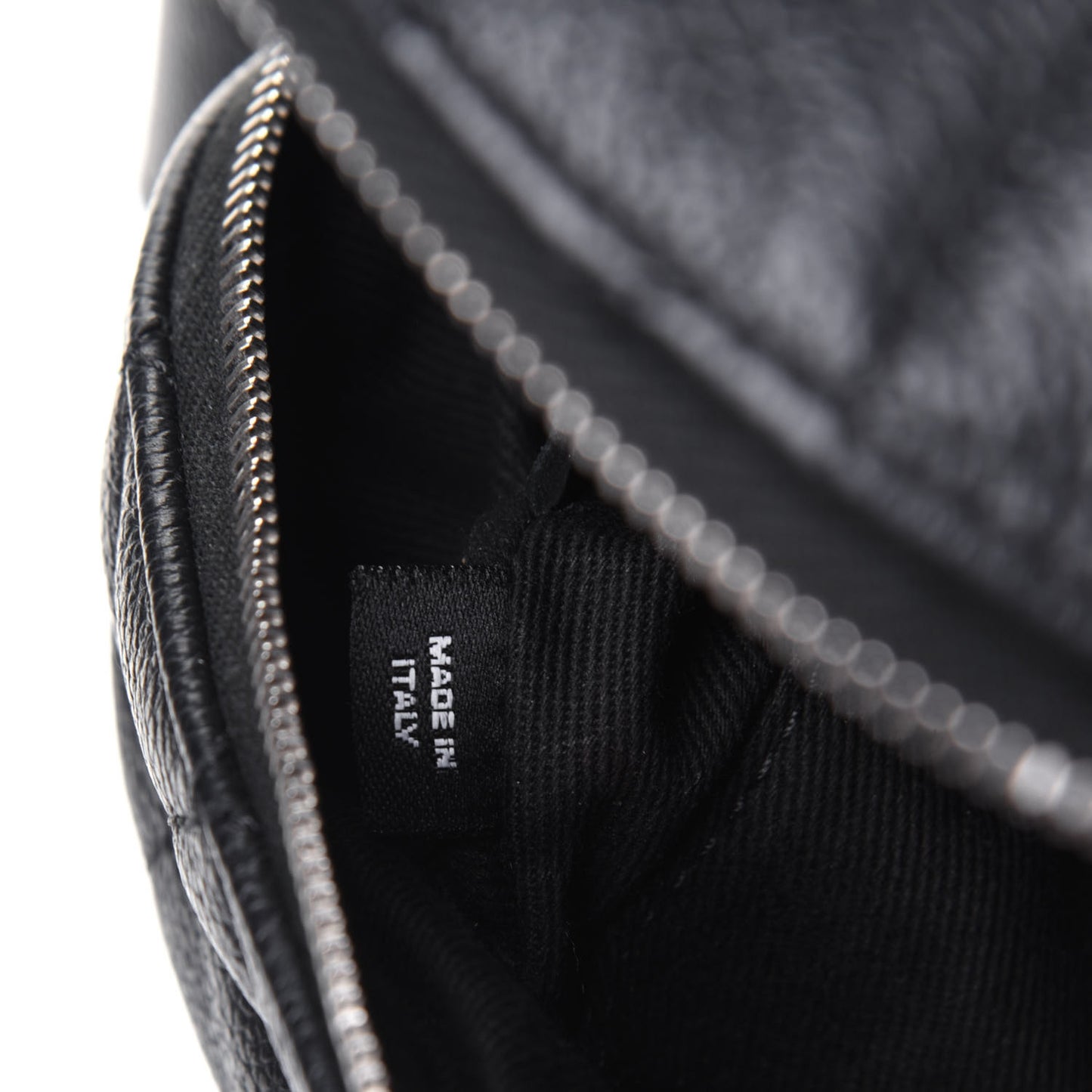 Grained Calfskin Quilted Waist Belt Bag Black