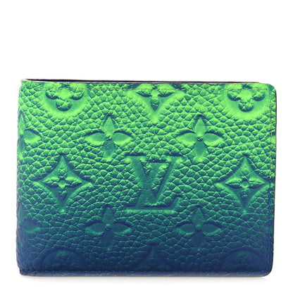 Louis Vuitton Taurillon Illusion Slender Wallet Bleu Vert 7 of 8
