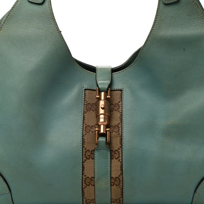 Gucci Calfskin Monogram Web Bardot Turquoise 7 of 19