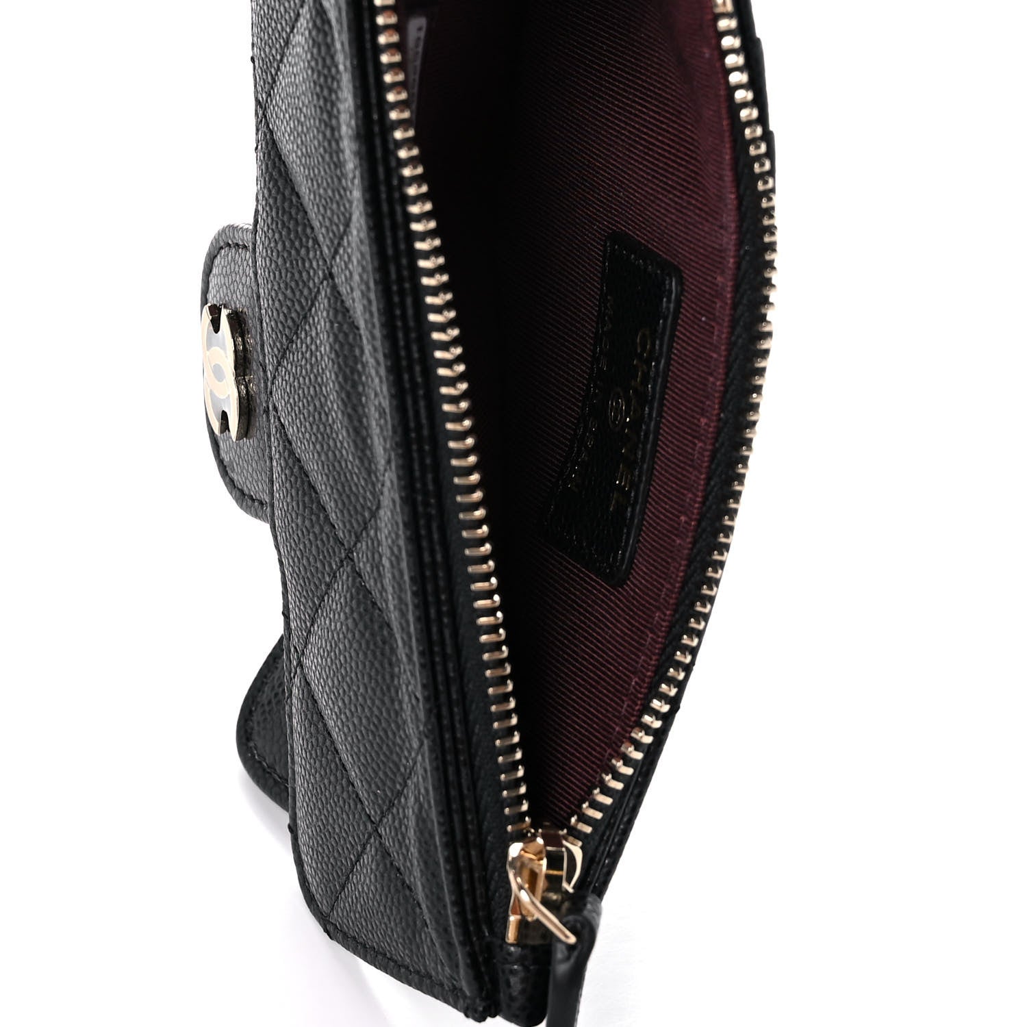 Chanel Caviar Quilted Flap Zip Card Holder Black 5 of 11