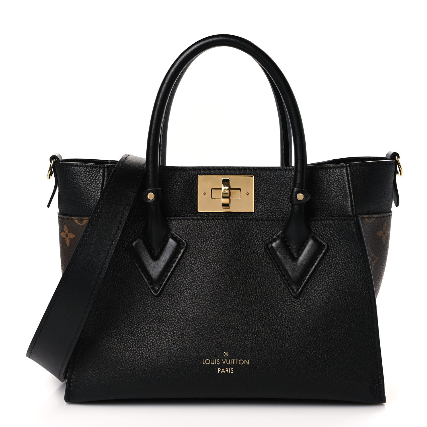 Louis Vuitton Calfskin Monogram On My Side PM Black 1 of 8