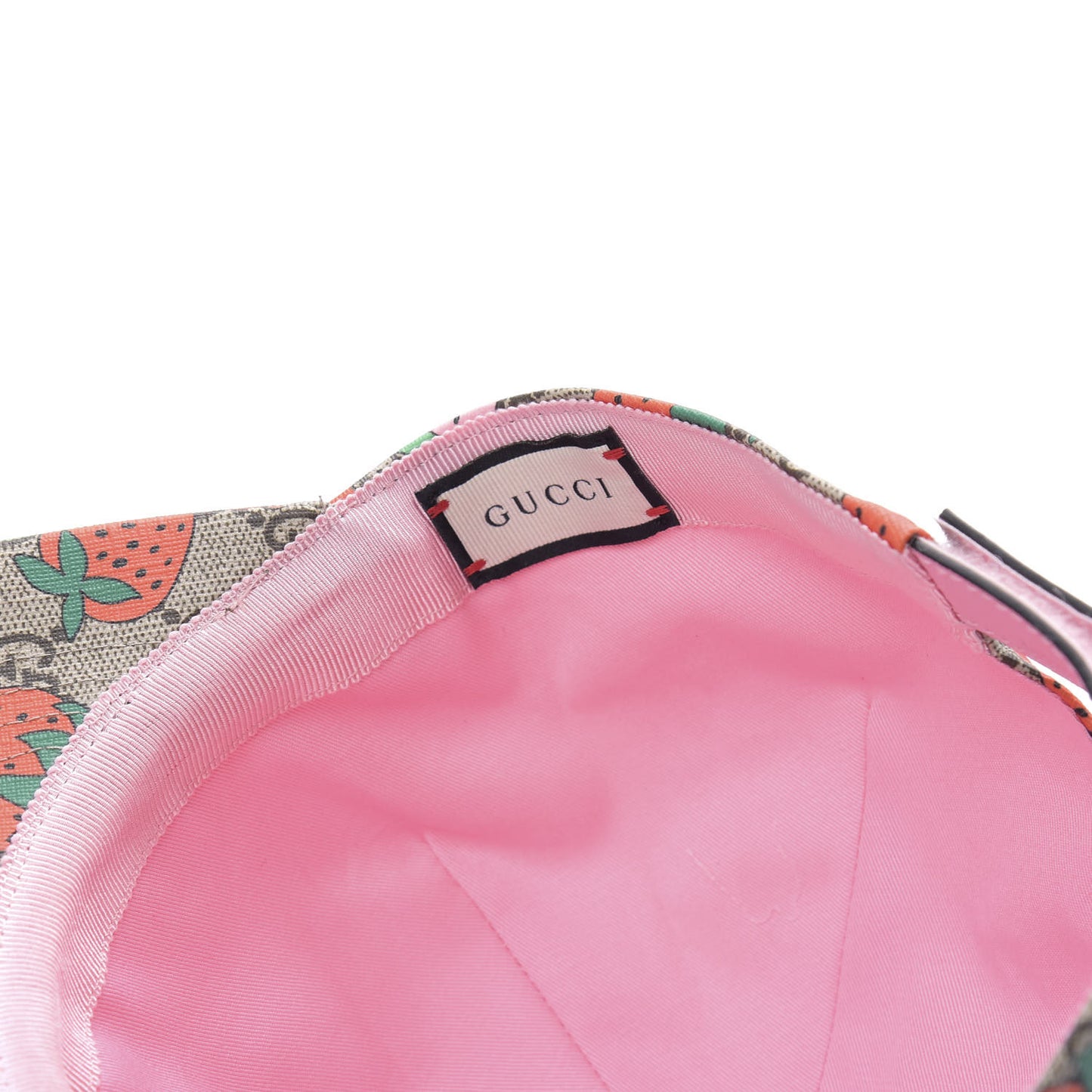 GG Supreme Monogram Strawberry Baseball Hat 56 Beige