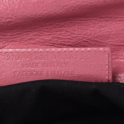 Balenciaga Agneau Giant 12 Gold Hardware Envelope Strap Clutch Rose Hortensia 7 of 8