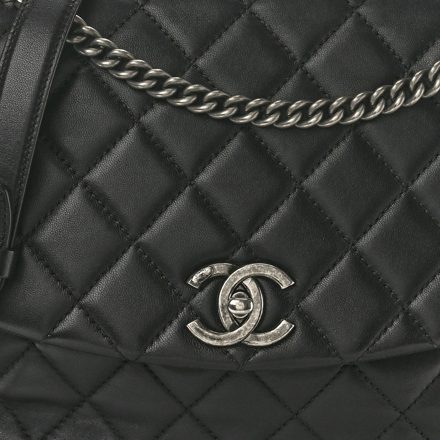 Chanel Lambskin Quilted Large Daily Supple Flap Black 8 of 10