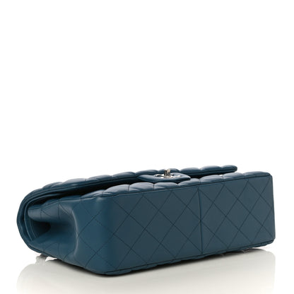 Chanel Lambskin Quilted Jumbo Double Flap Blue 3 of 19