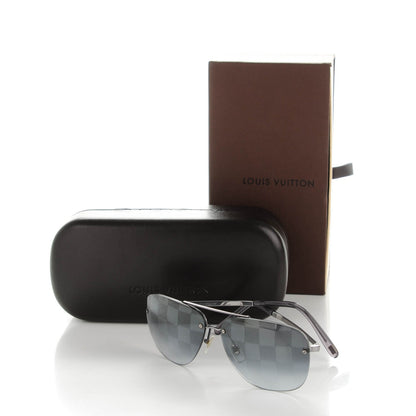Louis Vuitton Damier Socoa Aviator Sunglasses Z0216U Silver 6 of 6