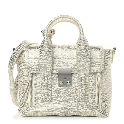 3.1 Phillip Lim Textured Calfskin Mini Pashli Satchel Silver White 1 of 13