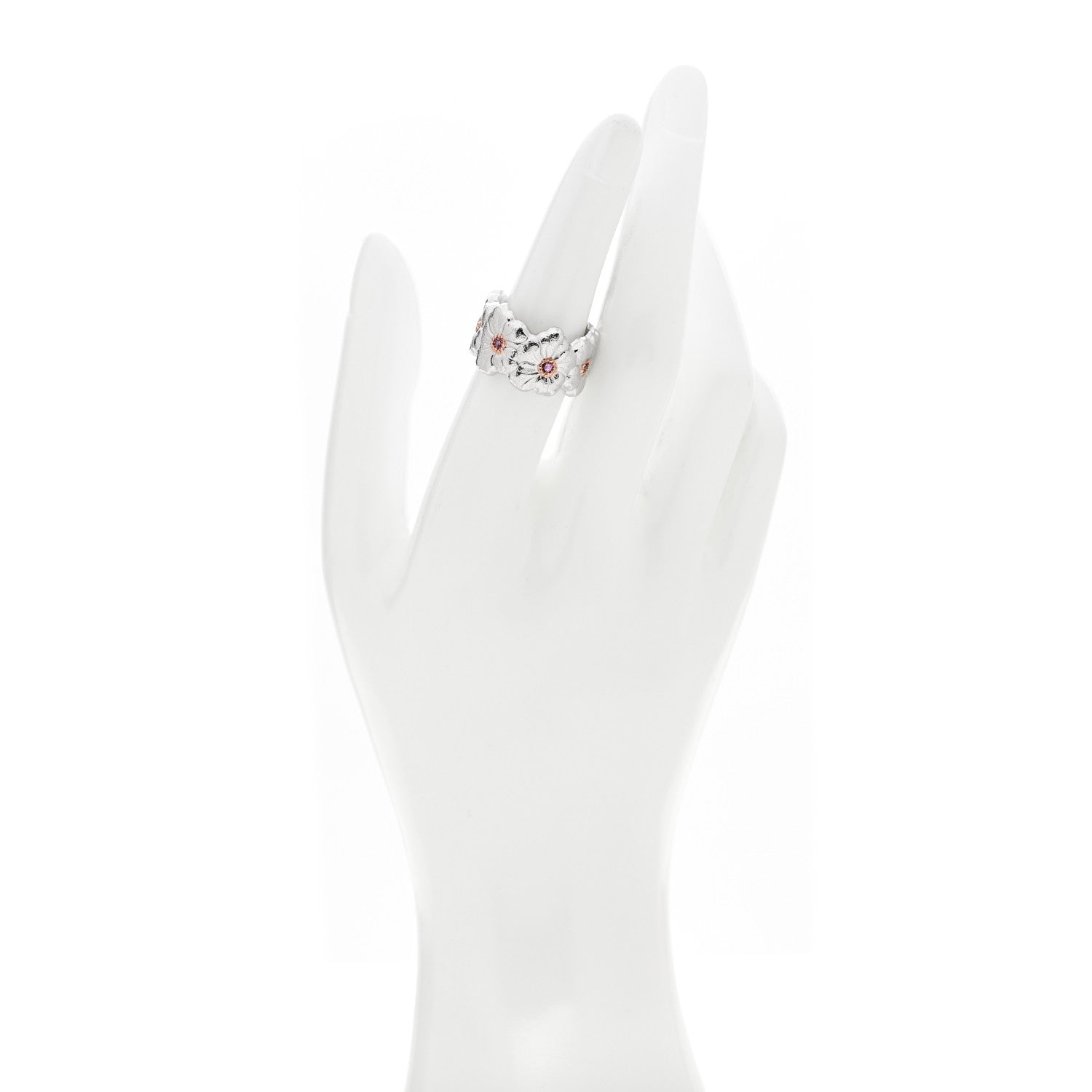 Buccellati Sterling Silver Gold Vermeil Pink Sapphire Blossoms Daisy Ring 52 6 2 of 5