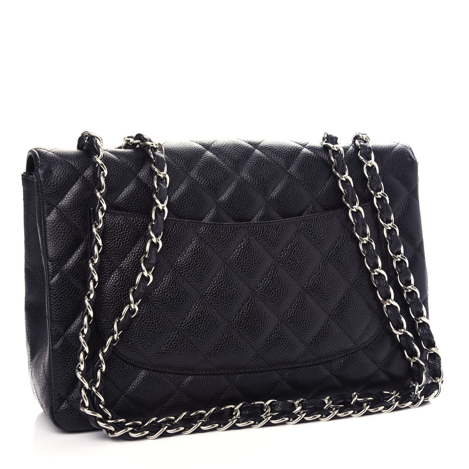 Chanel Caviar Quilted Jumbo Single Flap Black 4 of 12