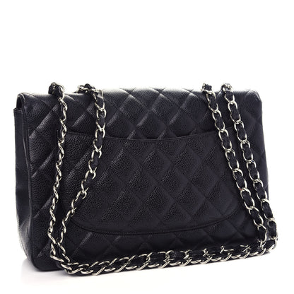 Chanel Caviar Quilted Jumbo Single Flap Black 4 of 12