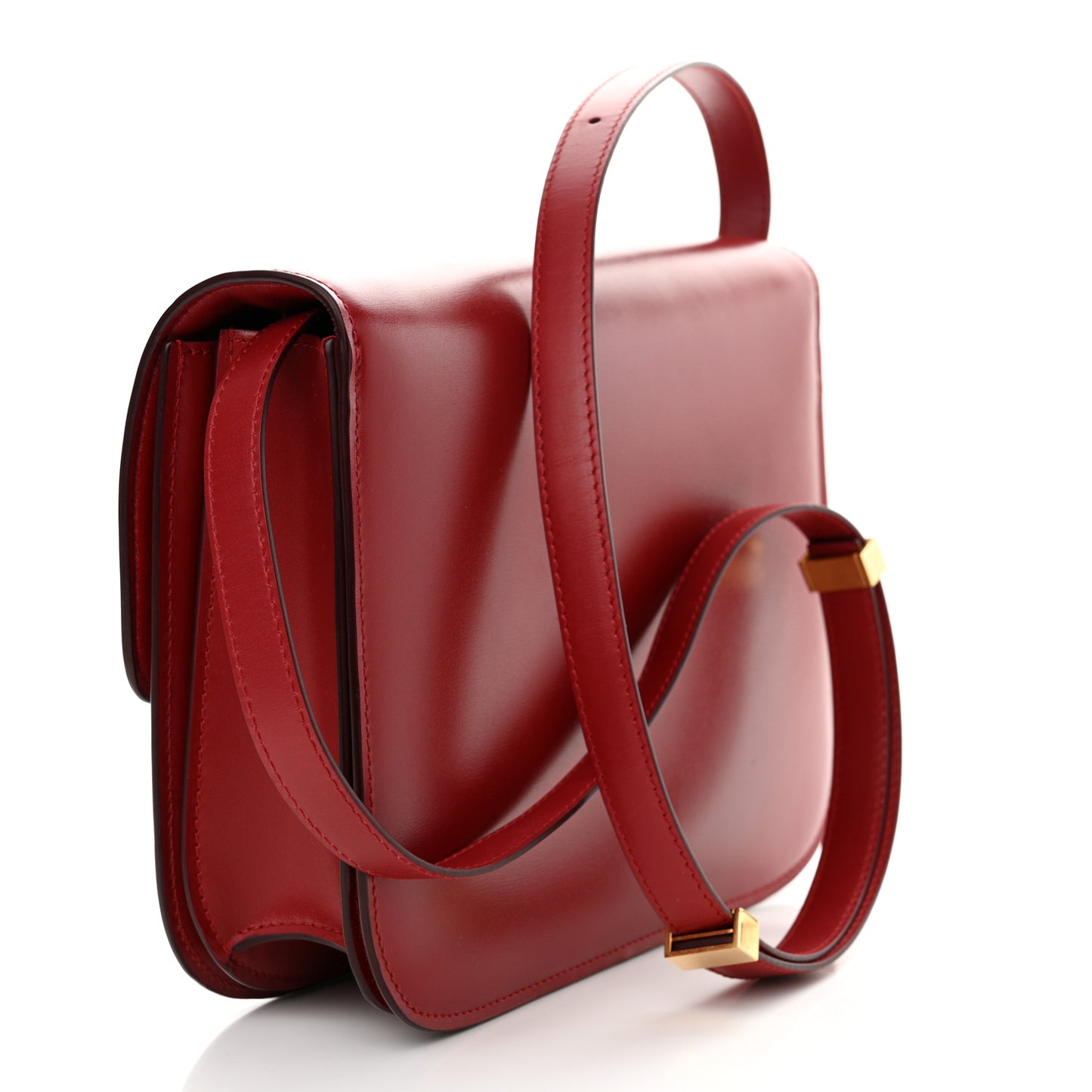 Box Calfskin Medium Classic Box Flap Bag Red
