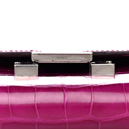 Hermes Shiny Alligator Constance Long Wallet Rose Scheherazade 15 of 24
