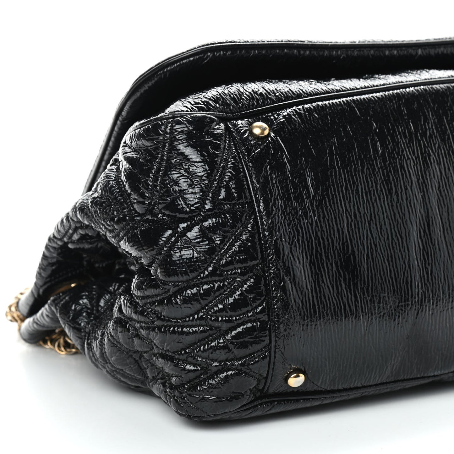 Vinyl Rodeo Accordion Flap Bag Black