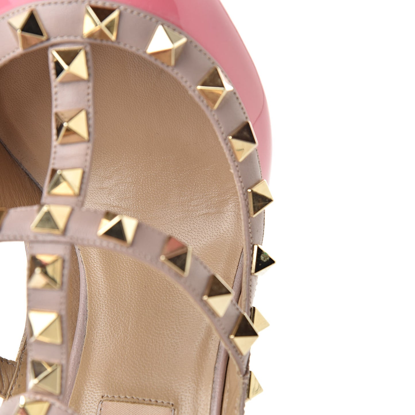 Patent Nappa Rockstud Ankle Strap 100mm Pumps 35.5 Ninphea Poudre