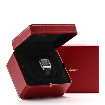 Cartier Stainless Steel Alligator 31.4mm Santos Dumont Quartz Watch Blue Blue 5 of 5