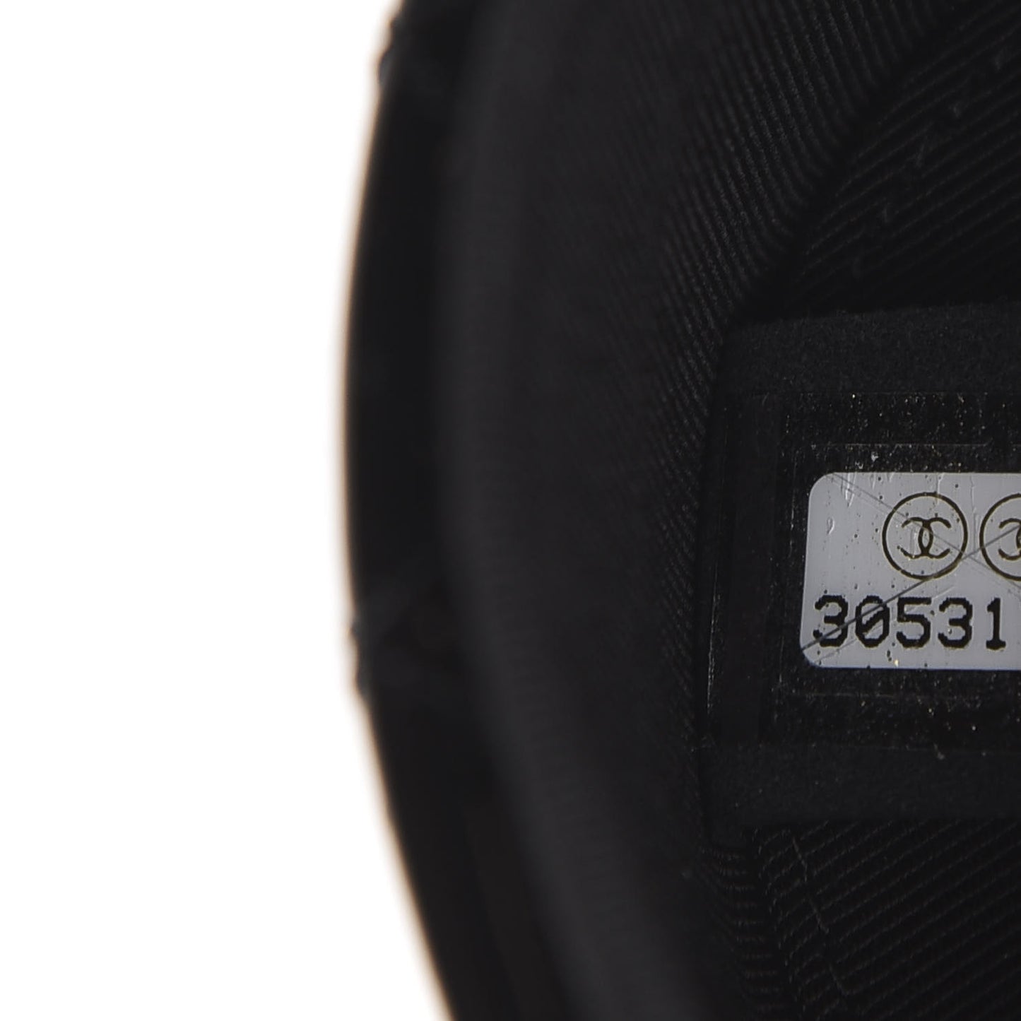 Patent Quilted Round Small Vanity With Chain Black