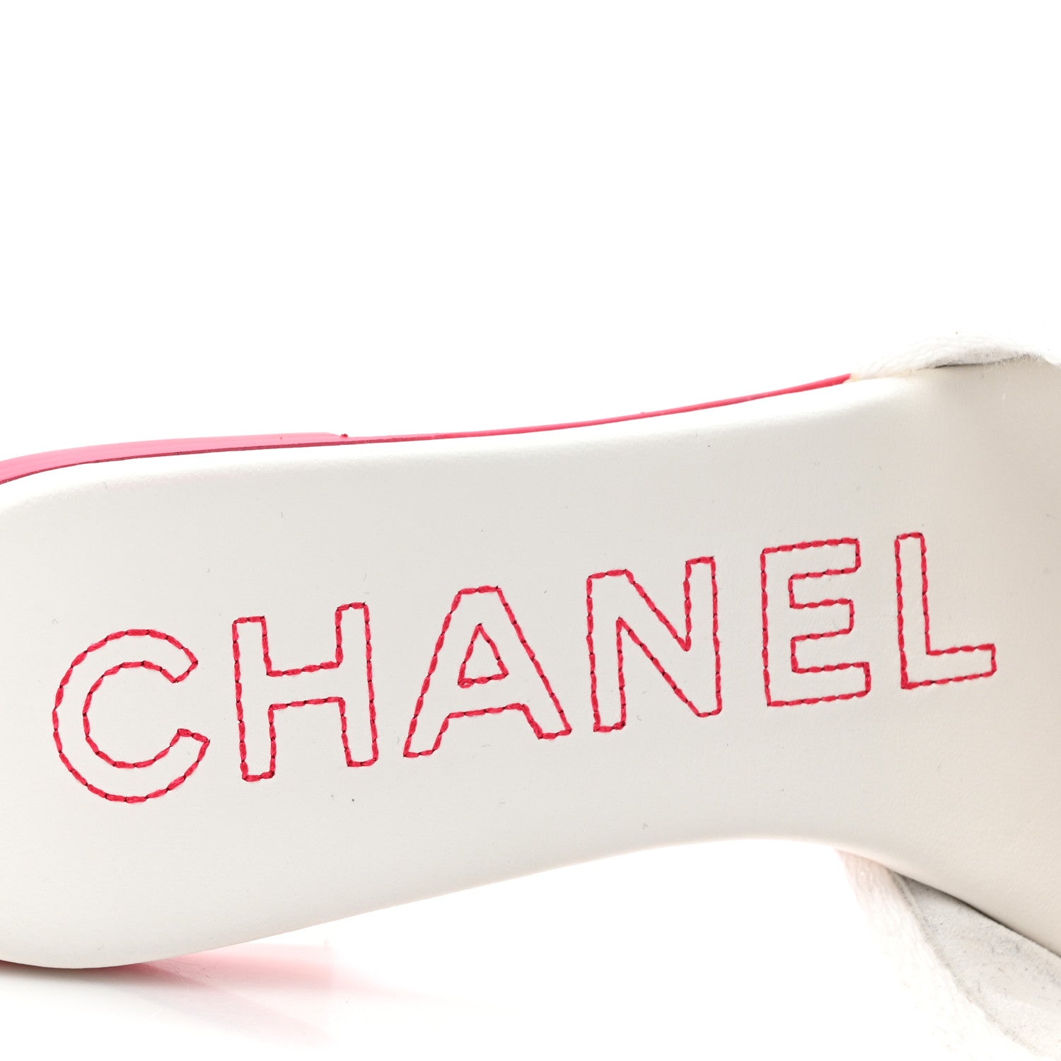 Chanel Jersey Knit CC Mules 39 White Fuchsia 8 of 10