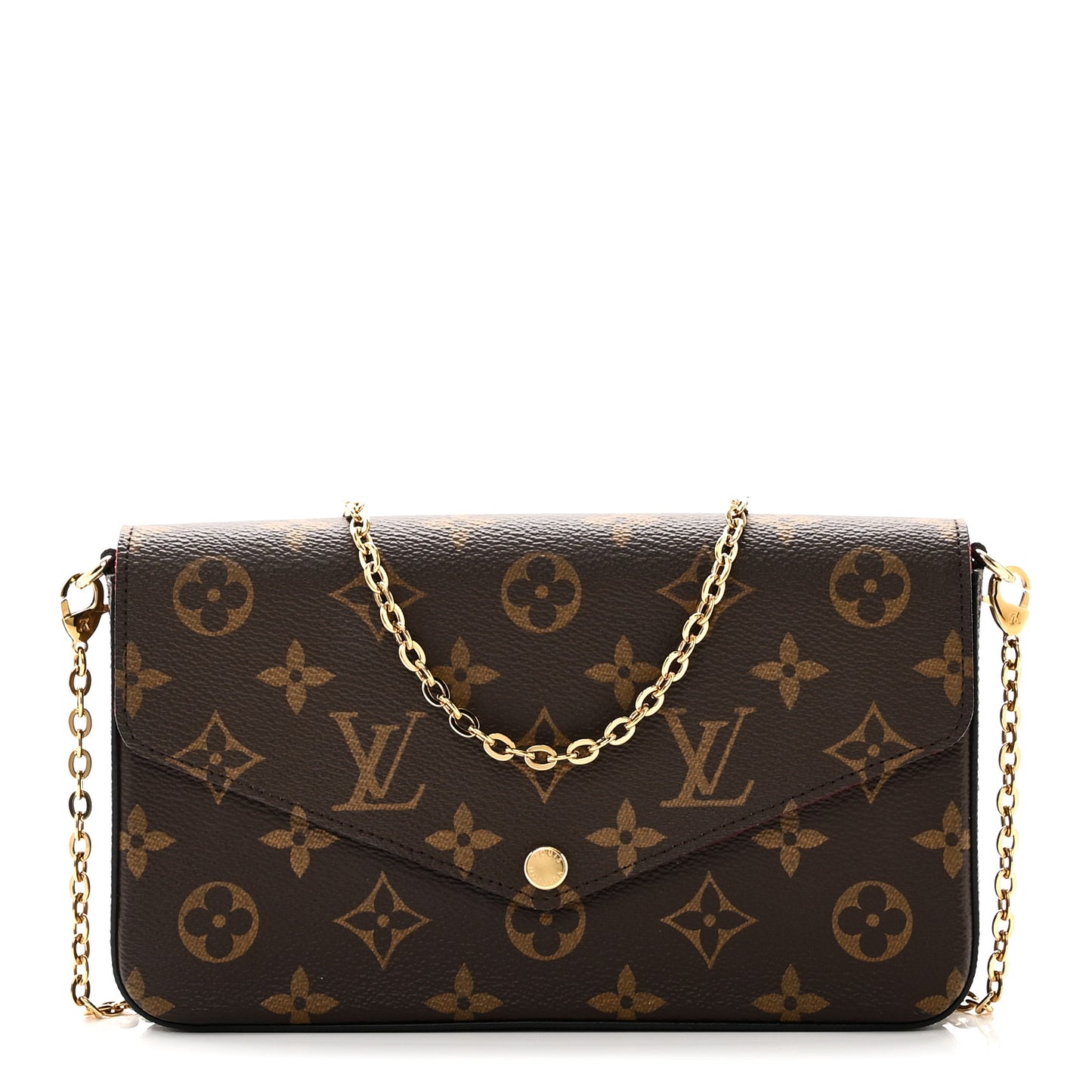 Monogram Pochette Felicie Chain Wallet Fuchsia