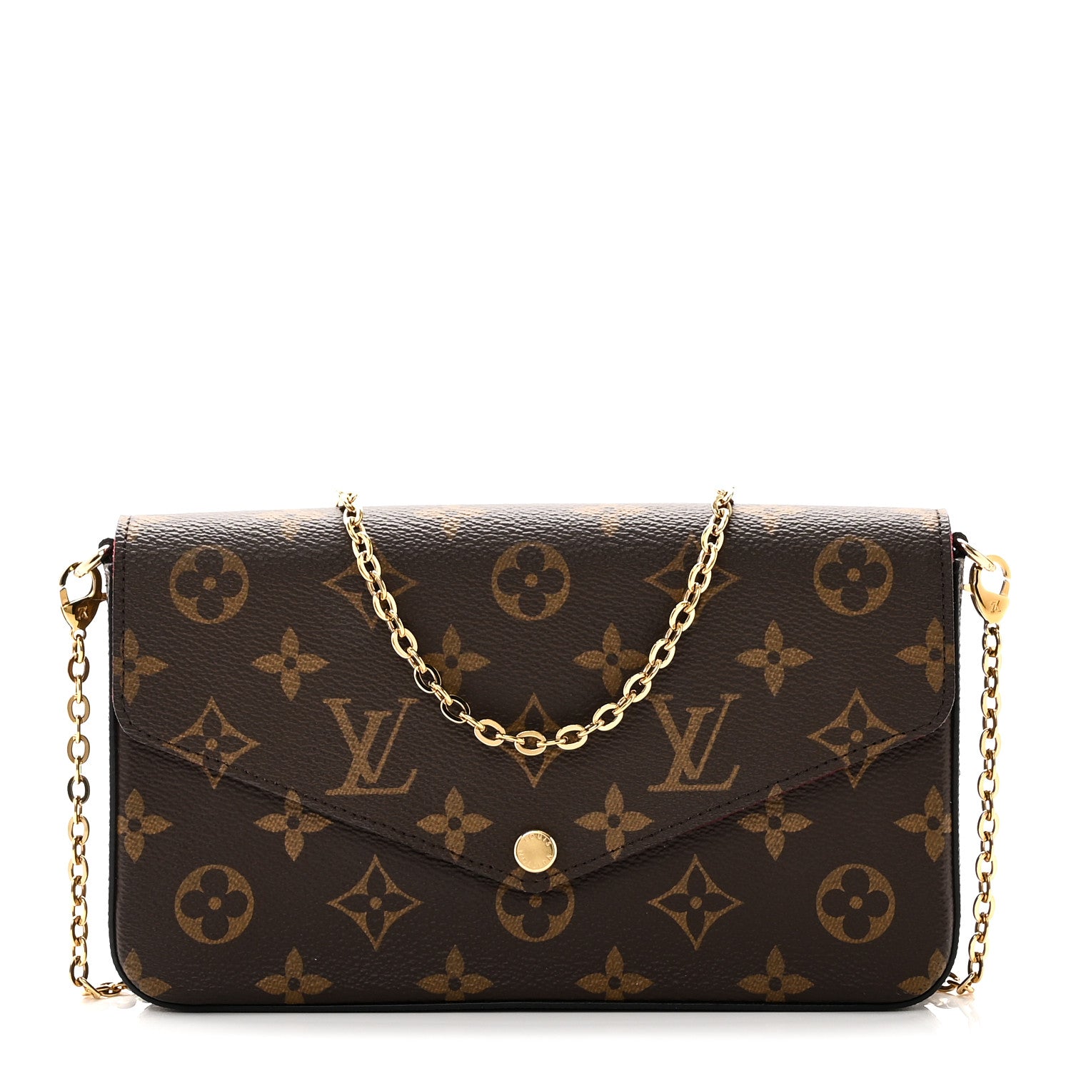Louis Vuitton Monogram Pochette Felicie Chain Wallet Fuchsia 1 of 11