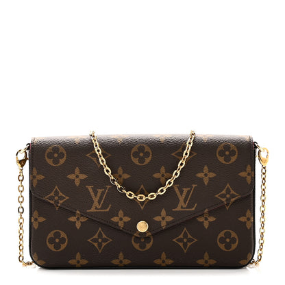Louis Vuitton Monogram Pochette Felicie Chain Wallet Fuchsia 1 of 11