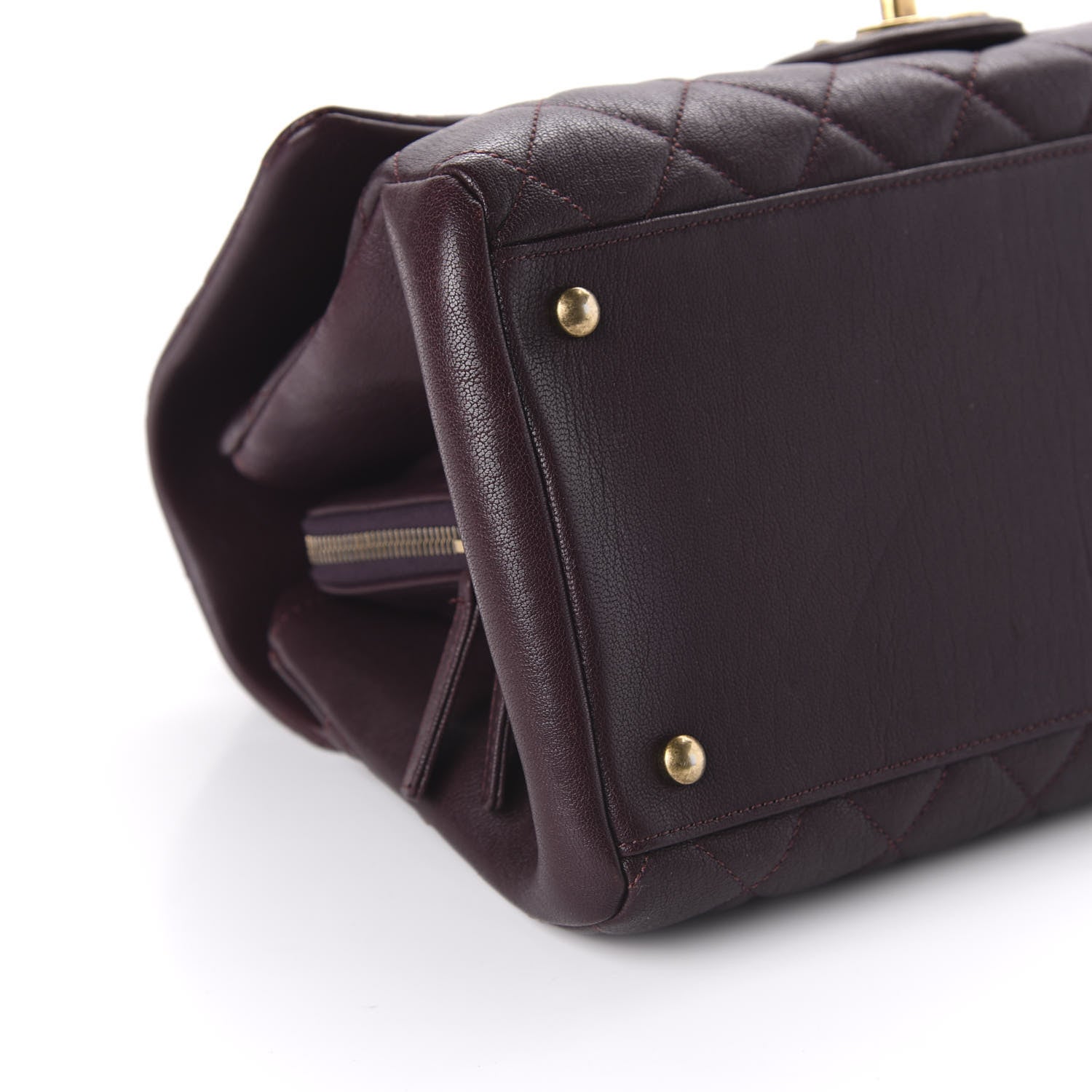 Chanel Shiny Sheepskin Quilted Large Trapezio Flap Dark Burgundy 6 of 11