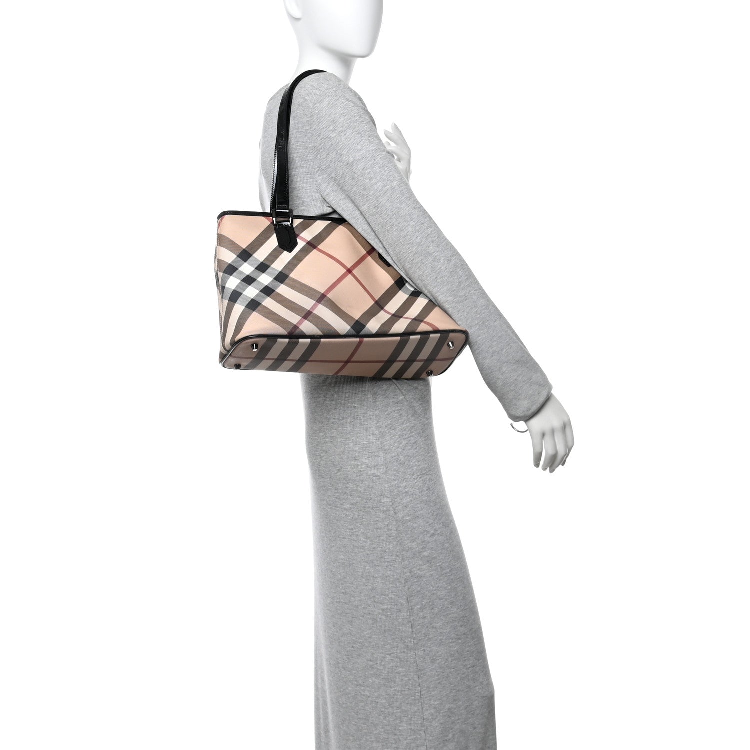 Burberry Supernova Check Small Nickie Tote Black Black 2 of 13