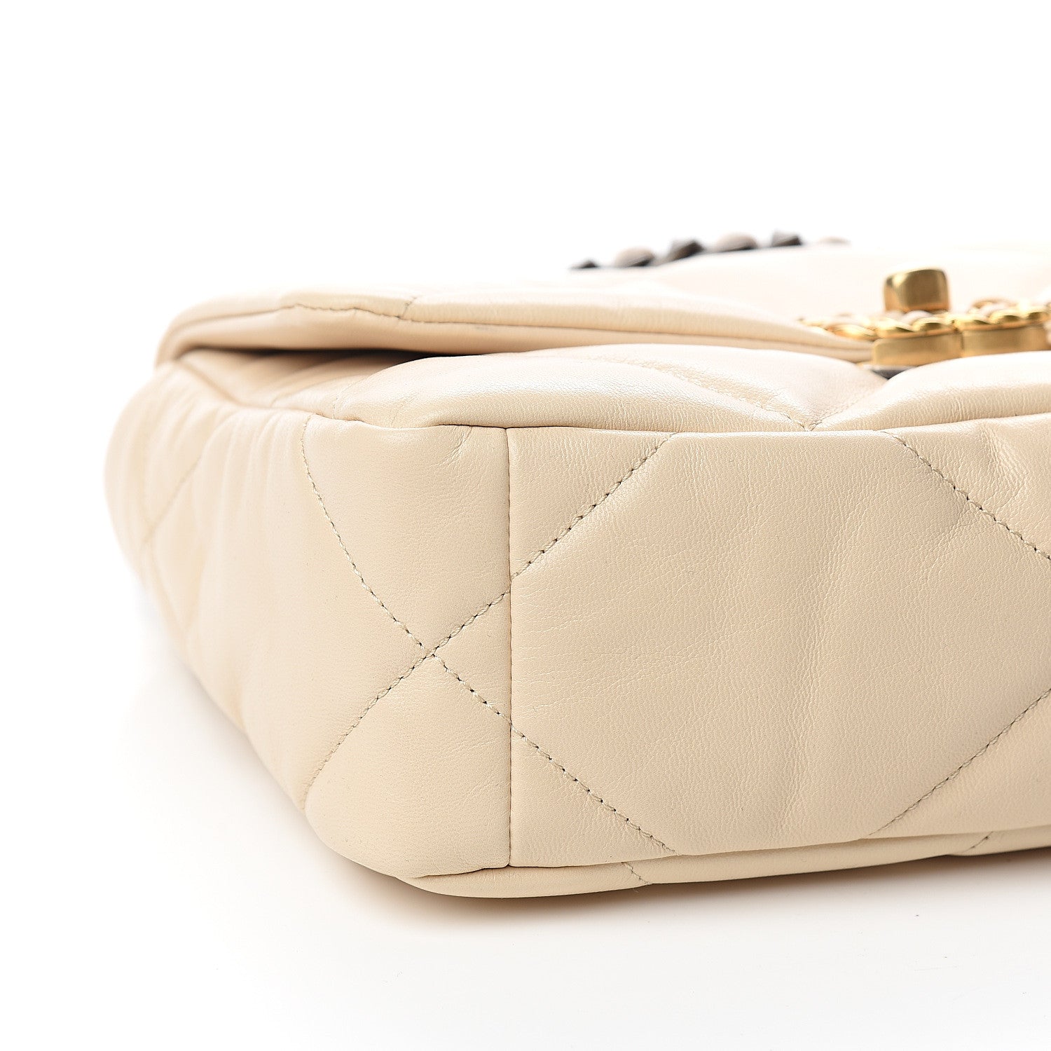 Chanel Goatskin Quilted Medium 19 Flap Beige 7 of 10