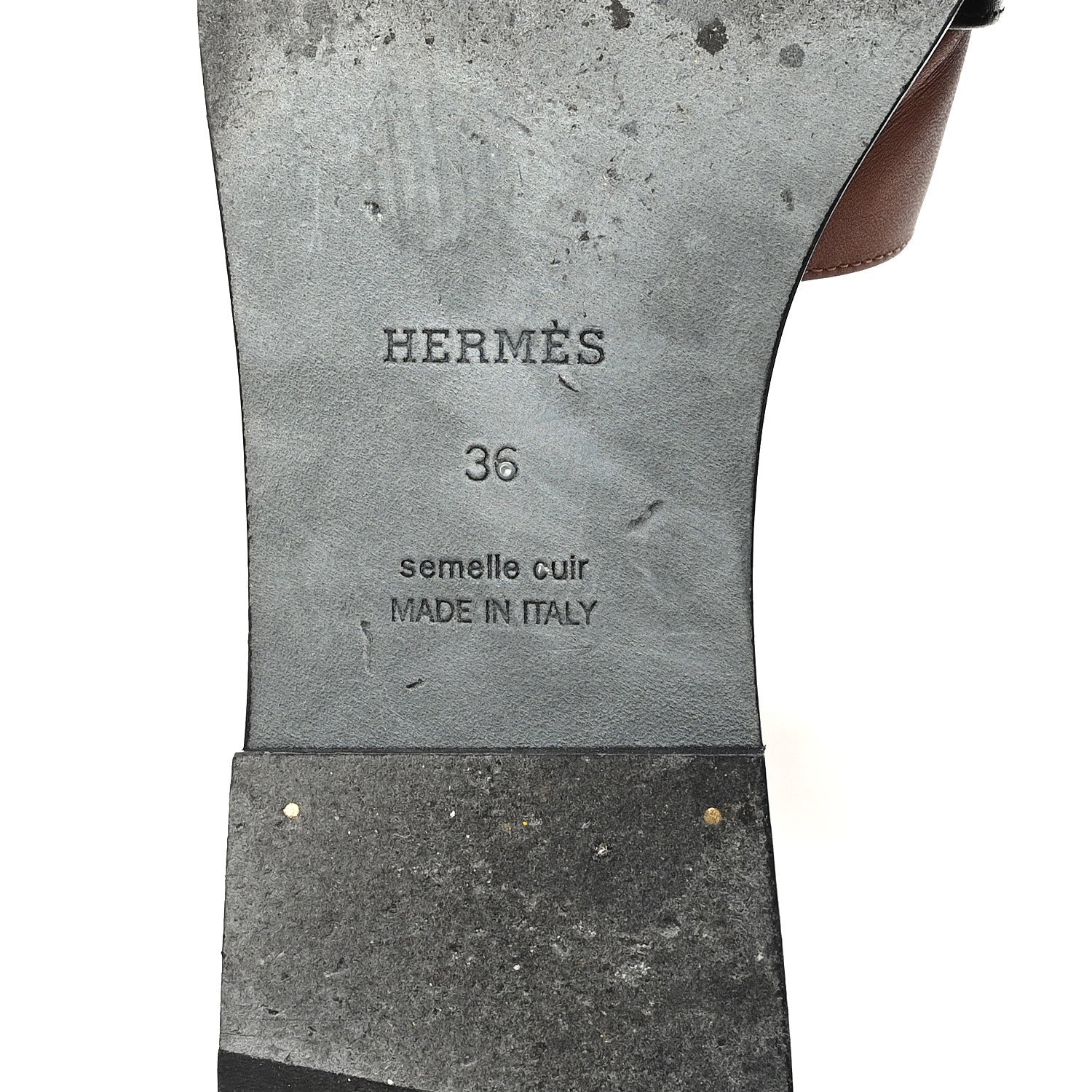 Hermes Calfskin Giulia Sandals 36 Naturel Black 7 of 10