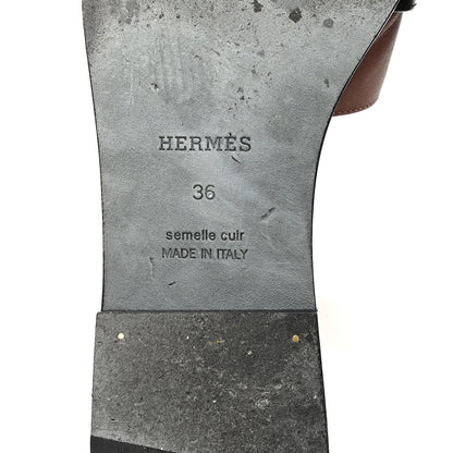 Hermes Calfskin Giulia Sandals 36 Naturel Black 7 of 10
