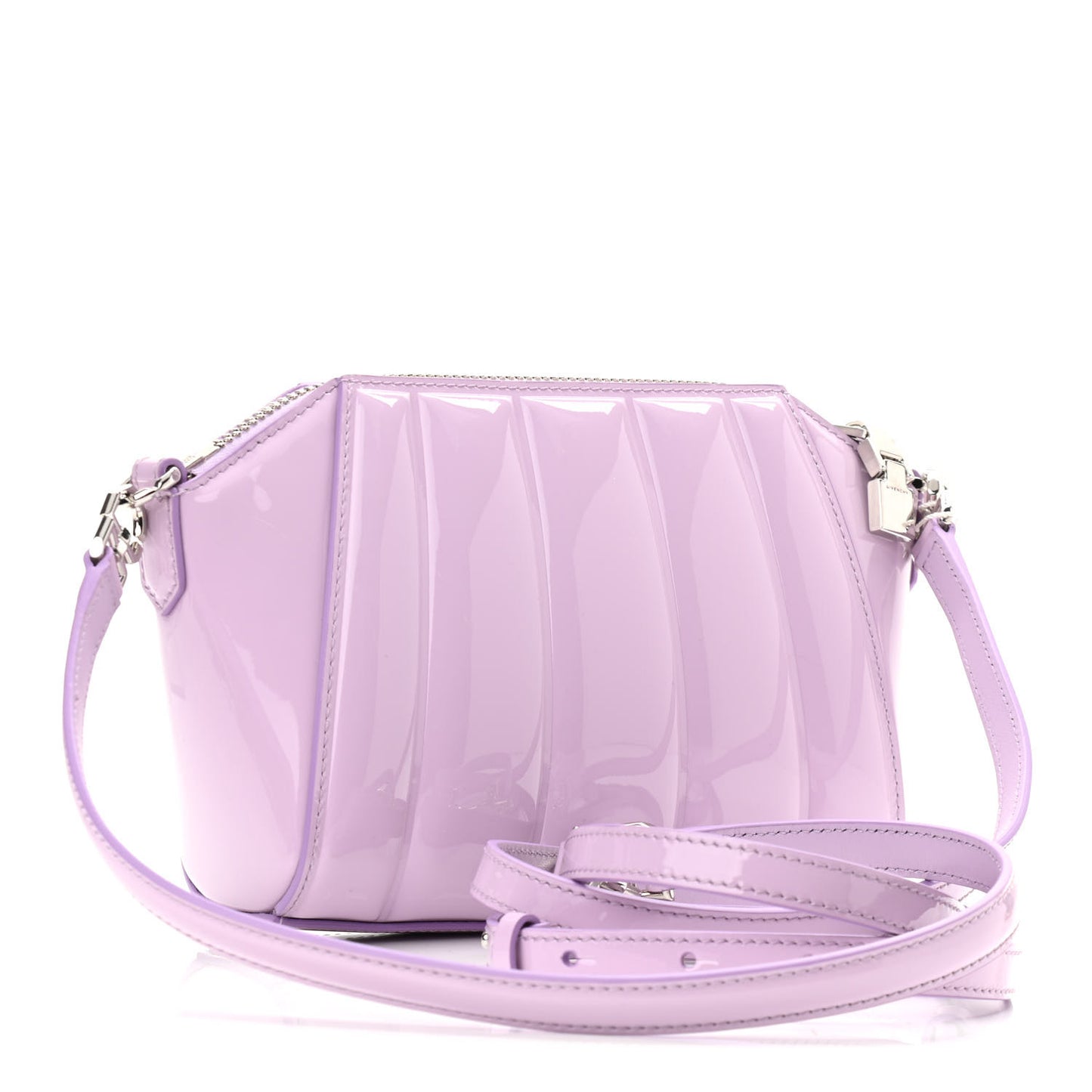 Patent Calfskin Mini Lock Antigona Shoulder Bag Lilac