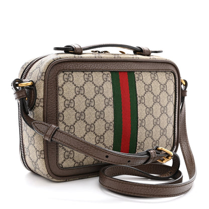 Gucci GG Supreme Monogram Web Small Ophidia Top Handle Shoulder Bag Brown 3 of 12