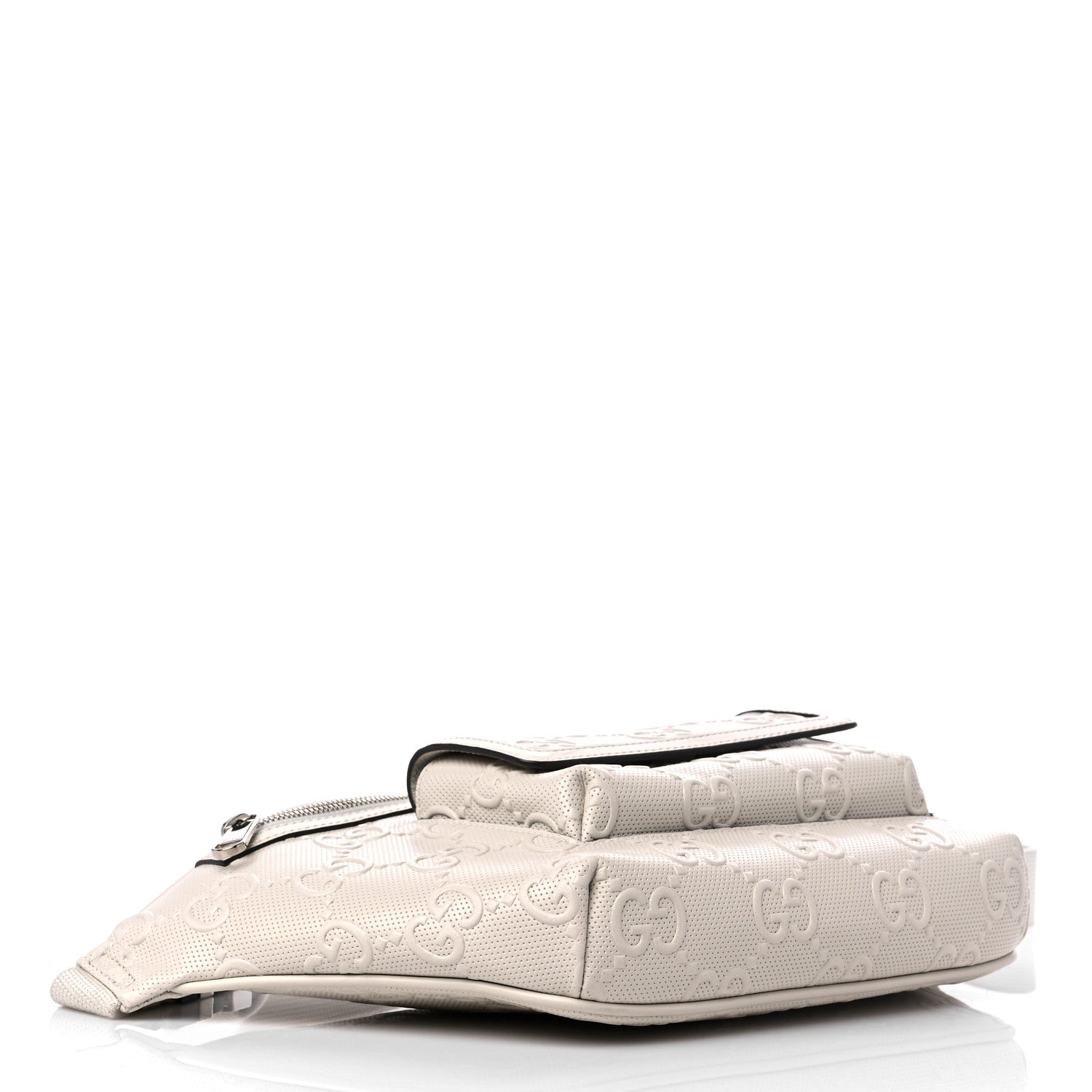 Gucci Calfskin GG Tennis Embossed Pocket Belt Bag Mystic White 4 of 11