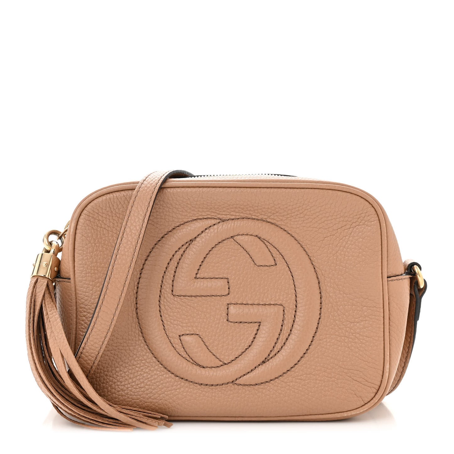 Pebbled Calfskin Small Soho Disco Bag Camelia
