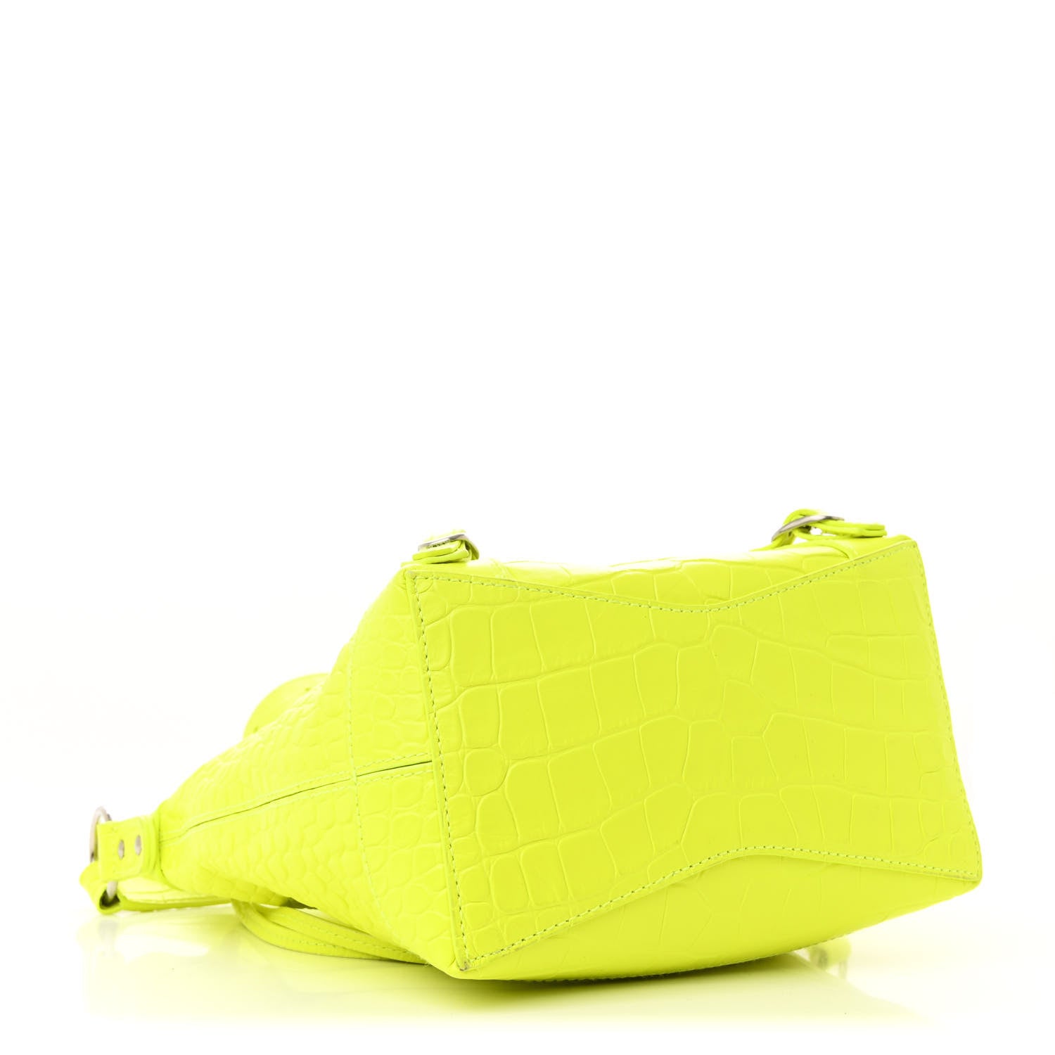 Balenciaga Extra Supple Calfskin Crocodile Embossed Neo Classic Hardware Hobo XS Flou Yellow 3 of 9