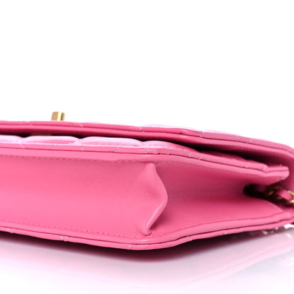 Chanel Lambskin Quilted CC Pearl Crush Wallet on Chain WOC Pink 10 of 11