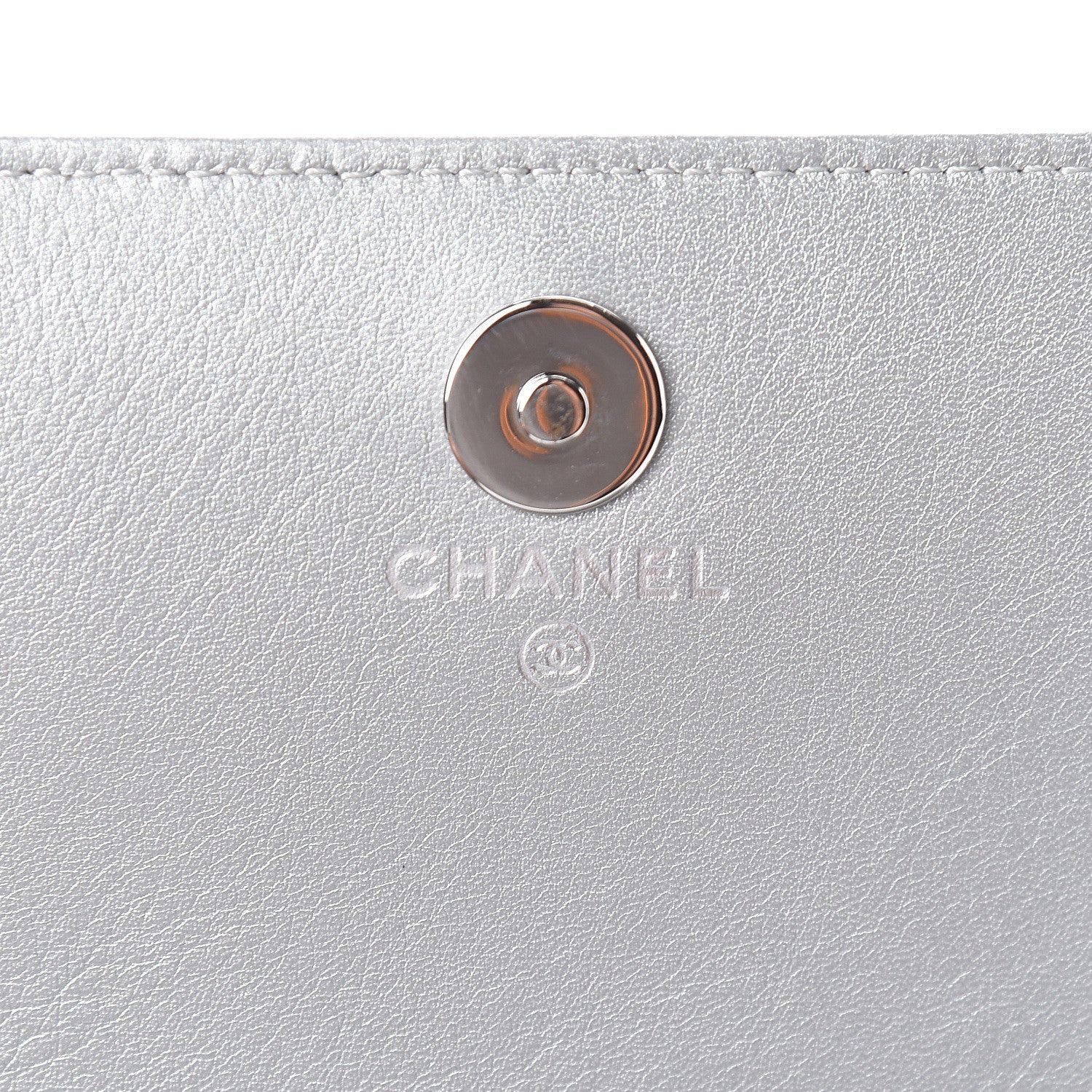 Chanel Patent Strass Wallet On Chain WOC Silver 6 of 12