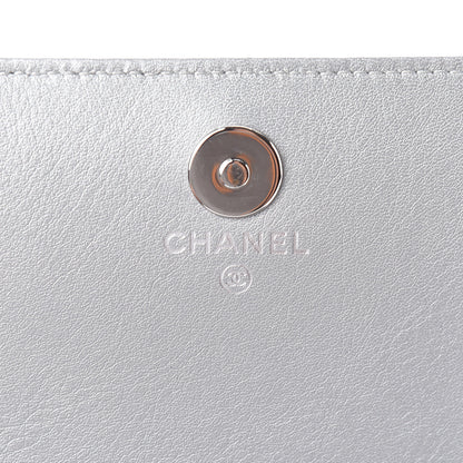Chanel Patent Strass Wallet On Chain WOC Silver 6 of 12